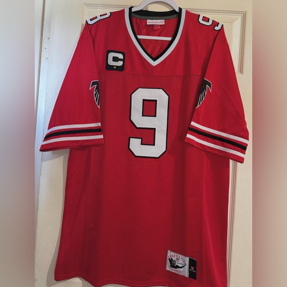 Falcons Red and White Football Jersey
